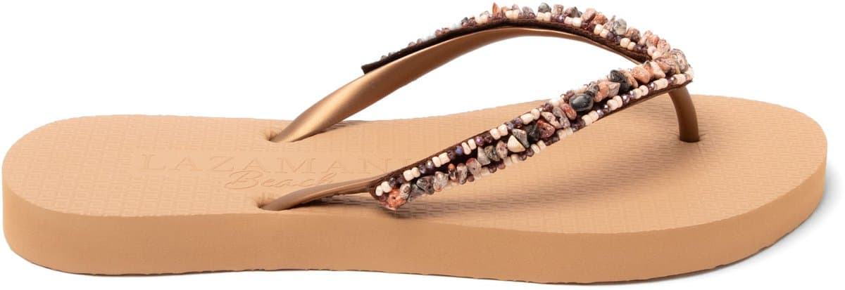 Lazamani - Palma Beach Dames Slippers Brown - Maat 37/38