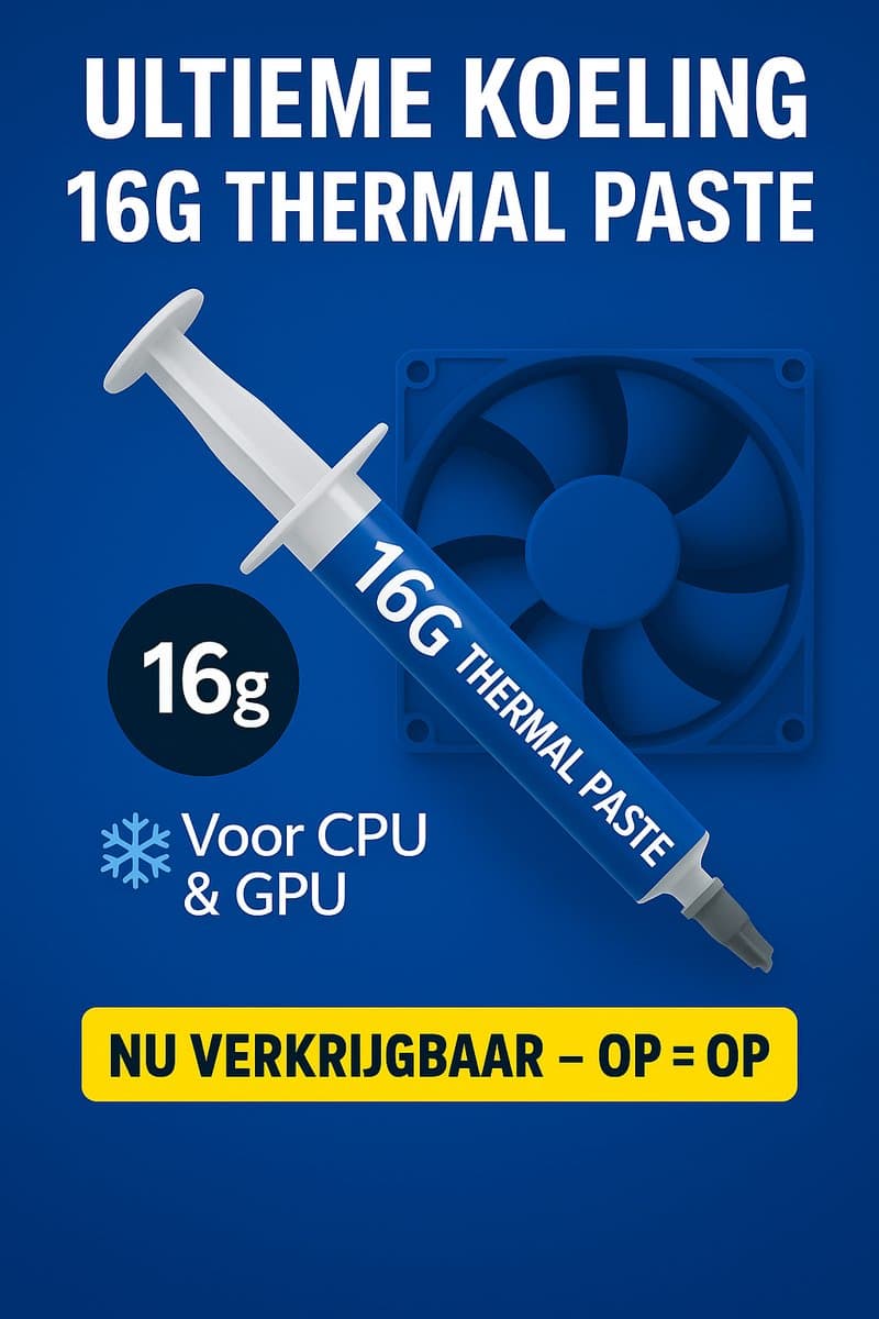 Vivefly Electronics Cool&Paste 16G - Thermische Pasta - CPU Koeler - Koelpasta - Geschikt voor Videokaarten - Hoge Prestaties - Warmteafvoer - Beste Thermische Pasta - Thermal Paste