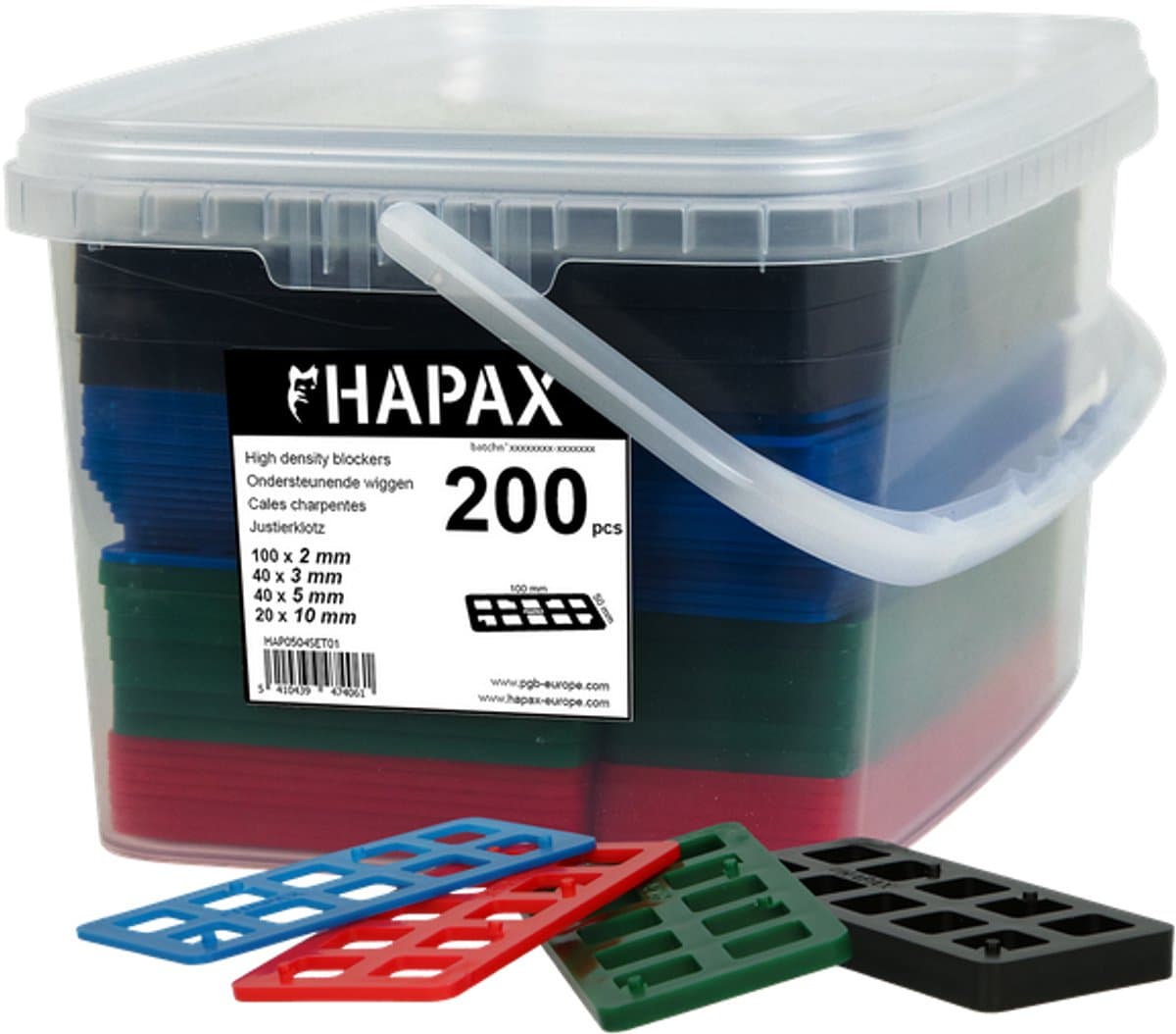 PGB HAPAX assortiment cales charpentes 50x100mm /200pcs