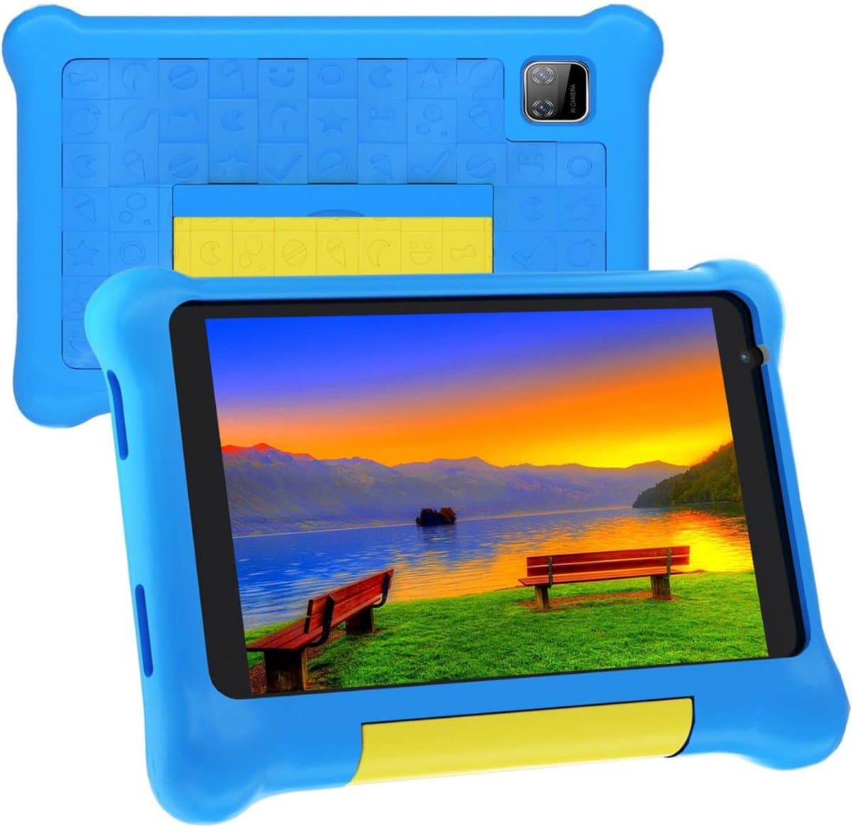 CRLYN® Kindertablet Vanaf 3 Jaar - Tablet Kinderen - 128GB - 7 inches - Blauw