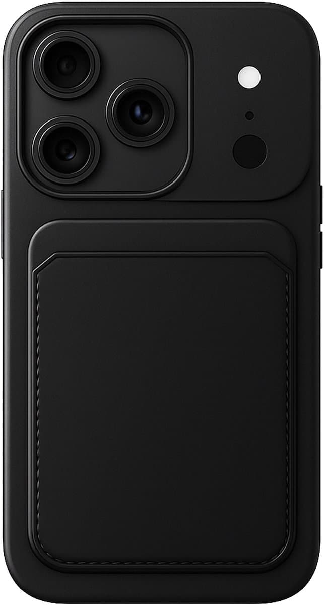 Hoesje geschikt voor iPhone 18 Pro / 17 Pro Pasjes houder Hoesje - Portemonnee - Kaart houder - Zwart