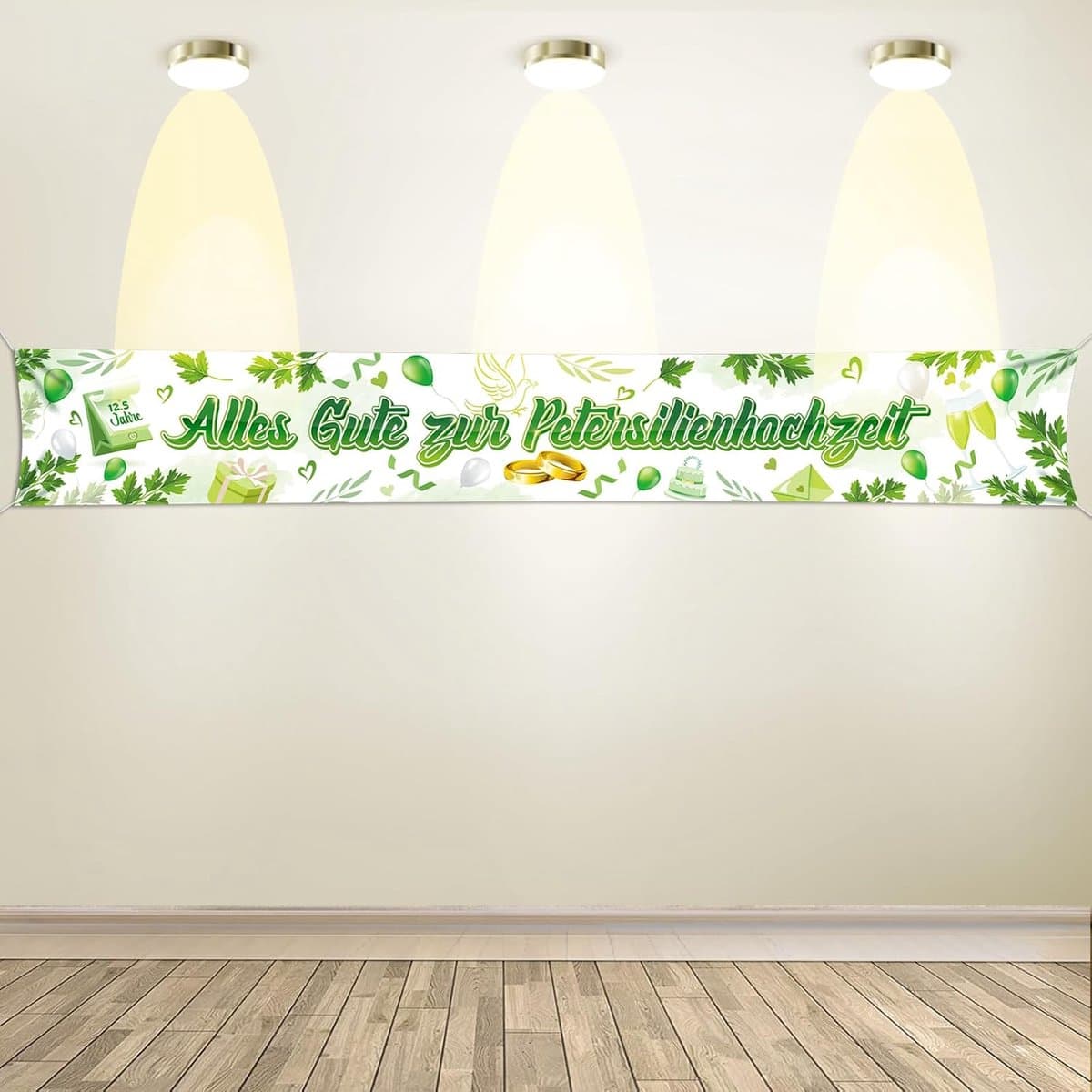 Banner 270 x 40 cm - peterselie - bruiloft decoratie - vierde 12,5 jaar trouwdag - ServiceTopper