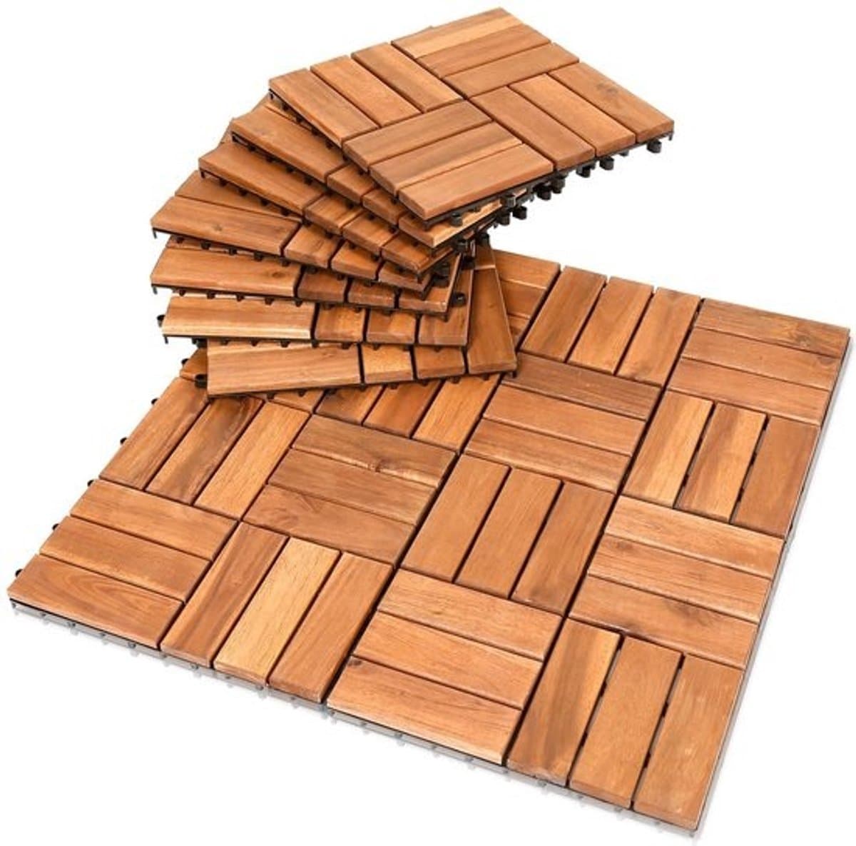 Houten Terrastegels Acaciahout 30x30 cm Kliksysteem voor Balkon en Tuin