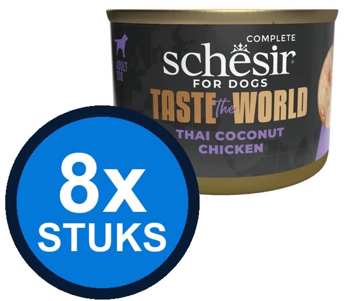 8x Schesir Taste The World hond blik kip thai coconut 150gr