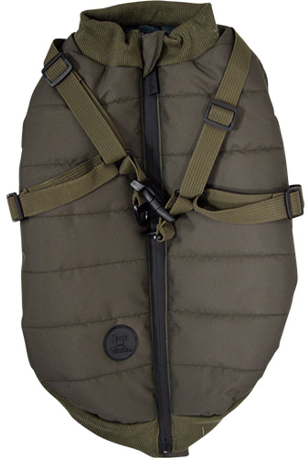 Jack and Vanilla Dogwalk - Jacket Harness London - Hondenjas met geïntegreerd Harnas - Kleur: Bruin - Ruglengte: 36 cm