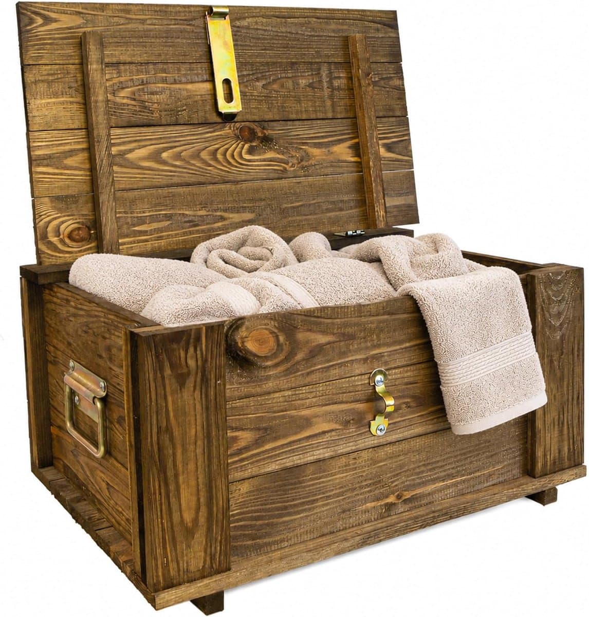 Kavo Dekenkist - Kavoeelgoedkist - Opbergbox - Bruin - 50cm x 36cm x 26cm