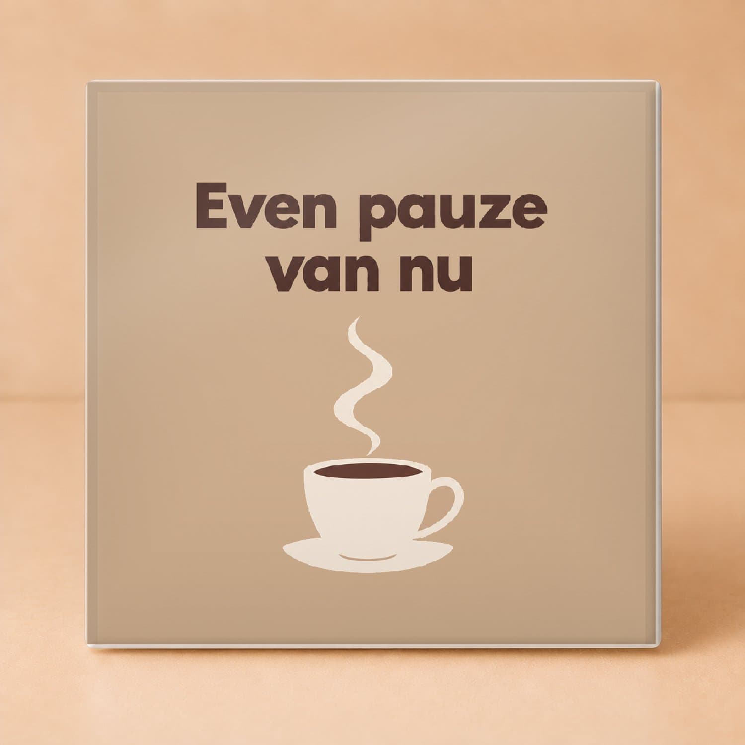 Stijlvolle vintage botanische Tegel 'Even pauze / van nu' – Sfeervolle decoratie voor rustzoekers en plantenliefhebbers - 15 x 15 cm