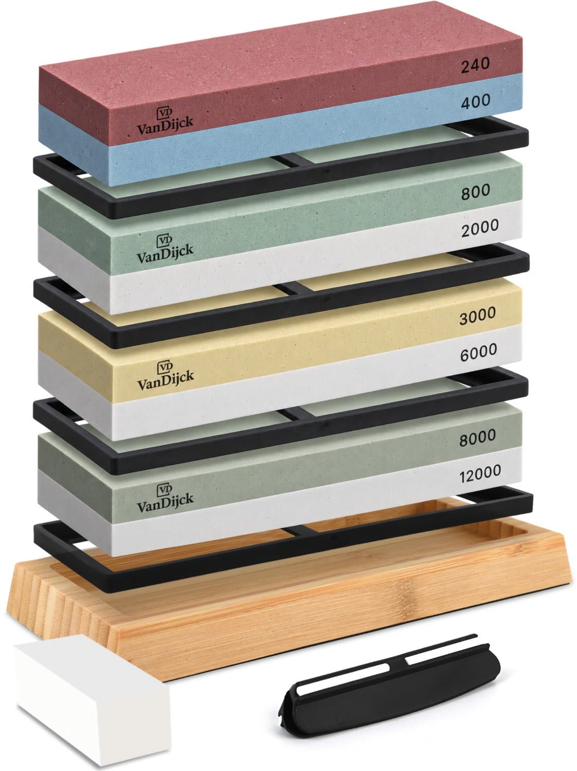 VanDijck Messenslijper Wetsteen - Slijpsteen Set - 8 Korrels 240-12000 - XXL Light