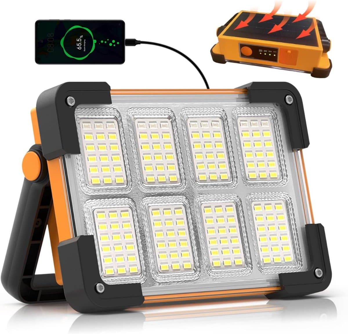 SP® Bouwlamp - LED Werklamp - Werklamp oplaadbaar - Oranje/Zwart - 17cm x 11cm x 5cm