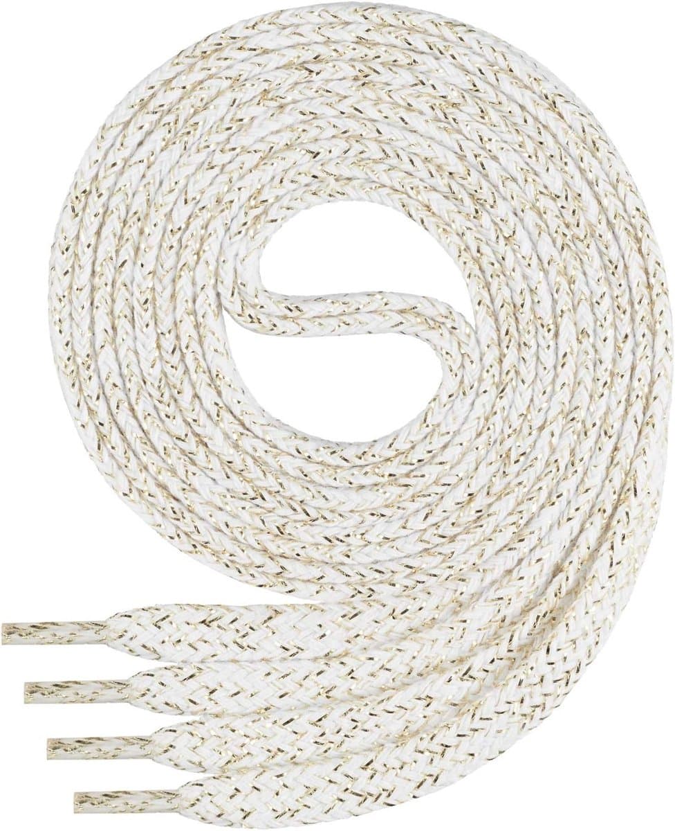 Ficchiano platte veterschoenen, 100% katoen, voor sneakers en sportschoenen, zeer scheurvast, ca. 7 mm breed, 45 cm - 200 cm lengte I Made in Europe