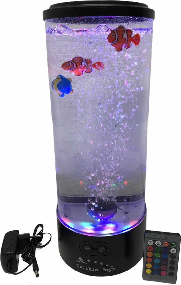 Twinkle Toys Fish Light XXL - Rustgevende bubbel water zuil met vissen
