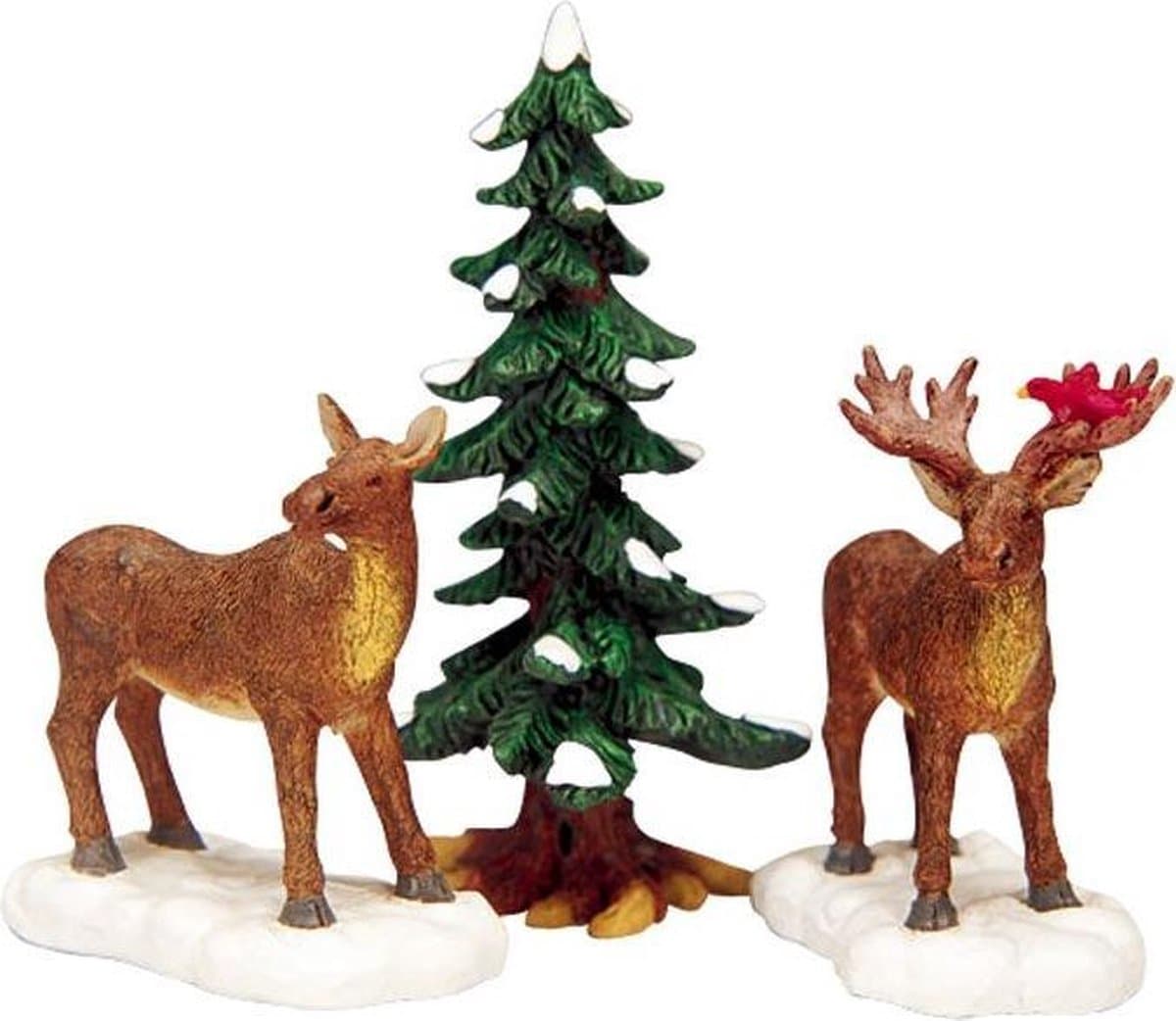 Lemax - Mr And Mrs Moose - Set Of 3 - Kersthuisjes & Kerstdorpen