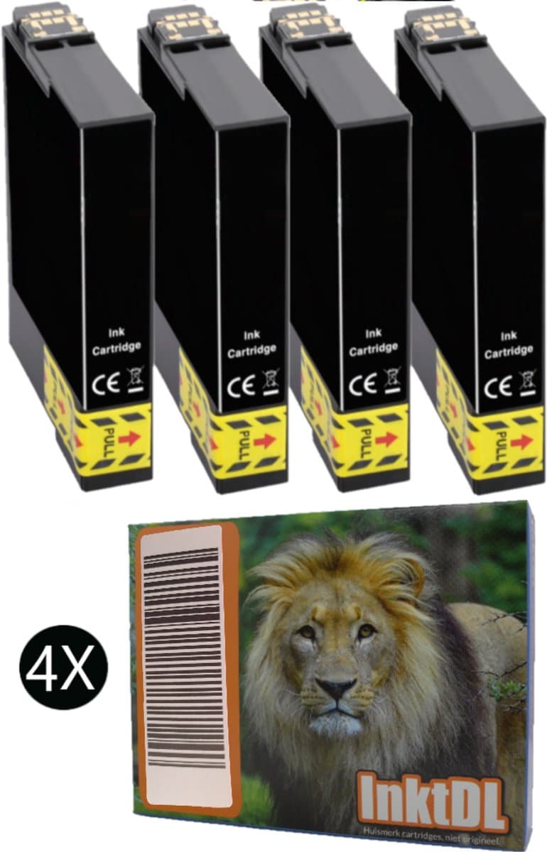 Huismerk geschikt voor Epson 29XL inktcartridges - 4X Zwart - XP235 - XP342 - XP442 - XP332 - XP452 - XP245