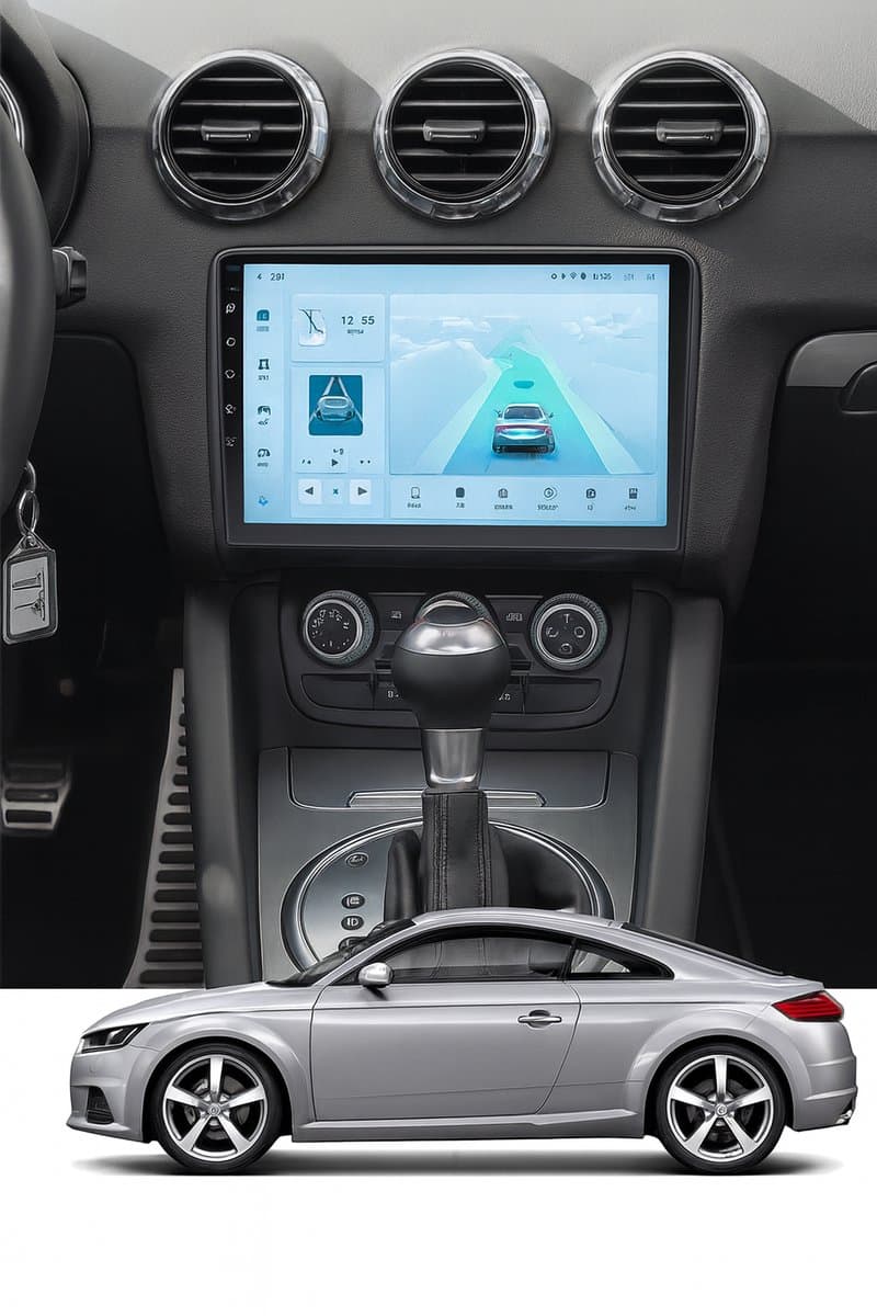 ADIVOX 9 inch geschikt voor Audi TT 2006-2014 Android 14 4GB/64GB 8CORE CarPlay/Auto/Wifi/RDS/DSP/5G/QLED/DAB+