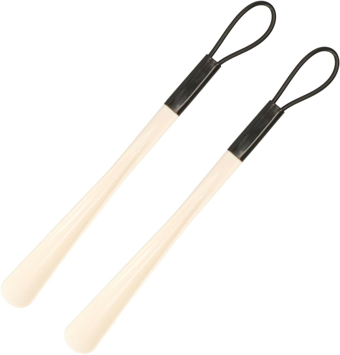 CM Schoenlepel kunststof - 2x - creme wit - 40 cm - Schoen instaphulp - Schoenen accessoires