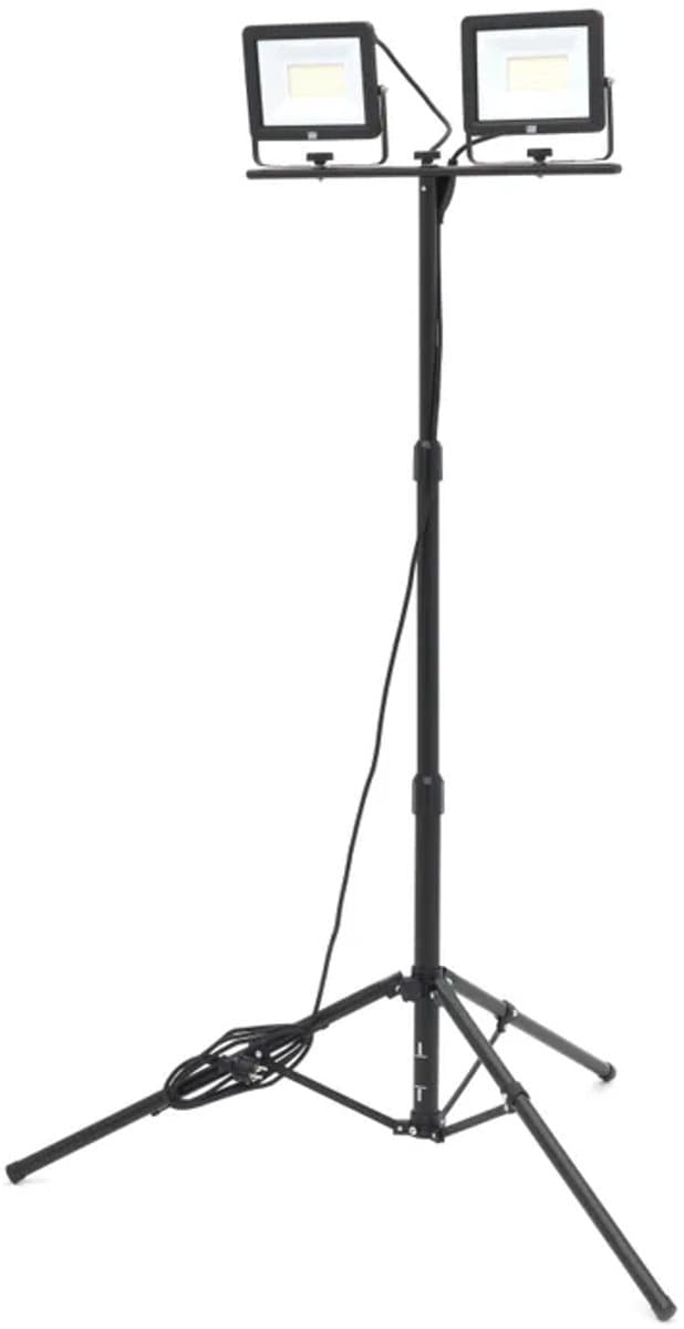 Dubbele LED Bouwlamp 2 x 50 Watt – 2 x 4700 Lumen Met Statief (Daglicht)