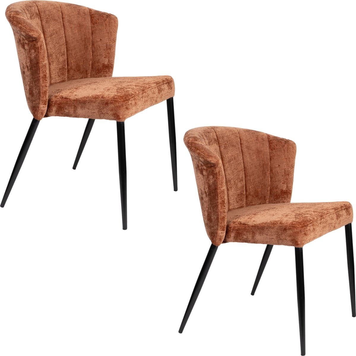 Dutchbone Georgia Eetkamerstoelen Terracotta - Set van 2