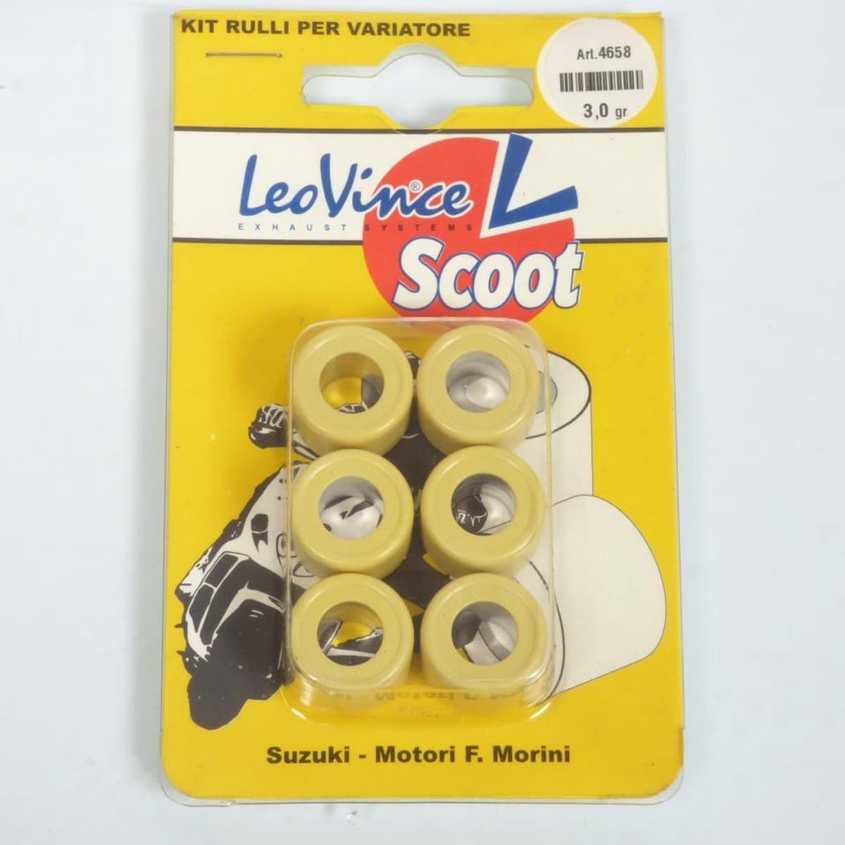 Galet rouleau de variateur Leovince pour Scooter Aprilia 50 Sr Di-Tech Injection 2001 à 2010 17x12 3.0Grs Neuf