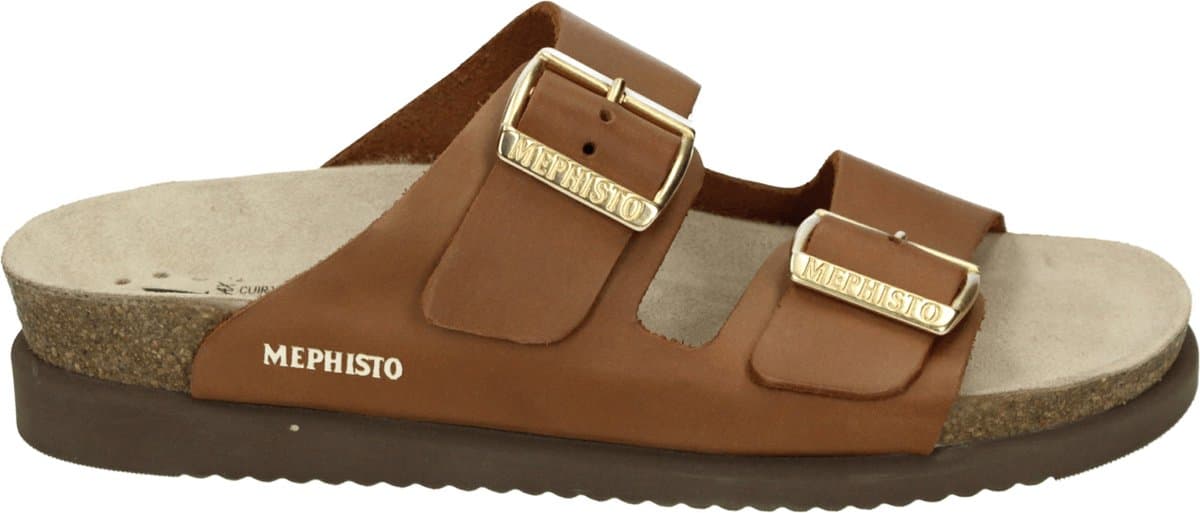 mephisto - HESTER SCRATCH - Dames slippers - Kleur: Cognac - Maat: 38