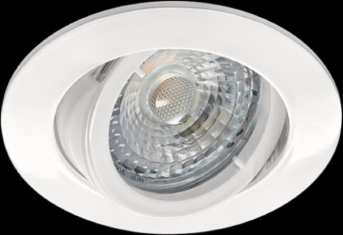 Witte inbouwspot Verstelbaar 30º – Dimbare ledlamp GU10 LED 2700K – 4W / 345 Lumen – Hoogwaardig Aluminium – Direct Aansluitbaar – Set van 1 stuks.