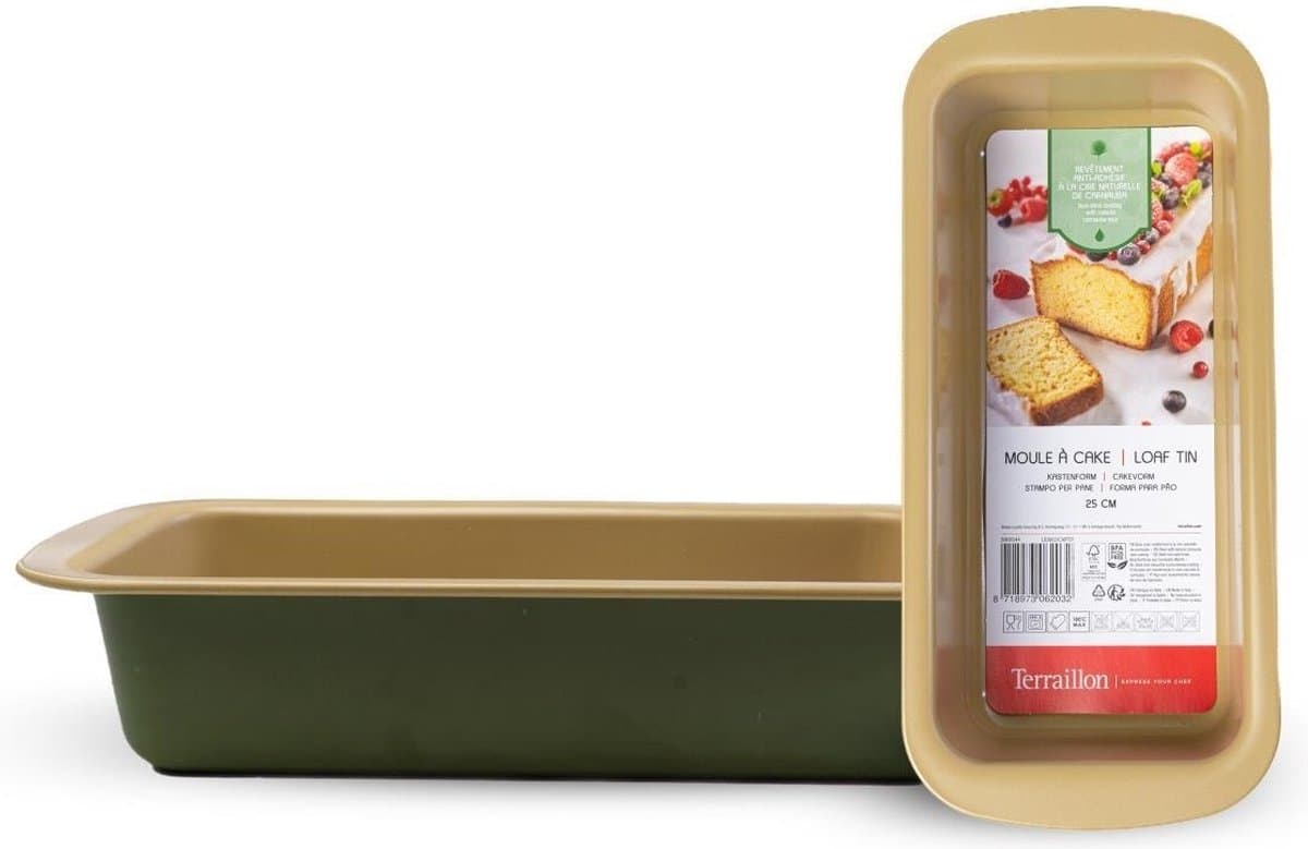 Terraillon Bakplaat met tweelaagse coating Ilaflon Carnauba Wax Special - Cakevorm - Bakvorm - Bakvormen - cakevorm rechthoek - springvorm - Gemaakt in Italië