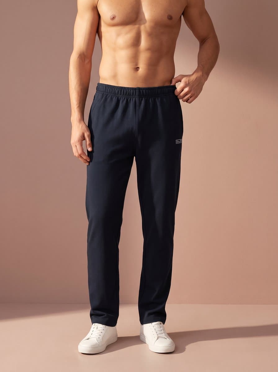 Sjeng Sports AUCKLAND LONG Sportbroek Mannen - Tennis Extra Lange Broek Mannen - Dark Blue - Maat: XL - 64% polyester, 31% katoen, 5% elastaan, French terry