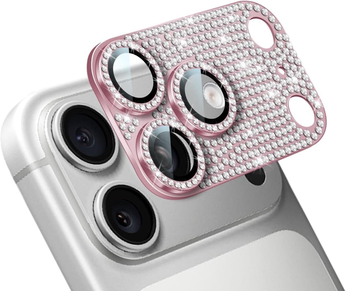 Compatible with iPhone 17 Pro camera lens protection glitter diamond - ShopVlot