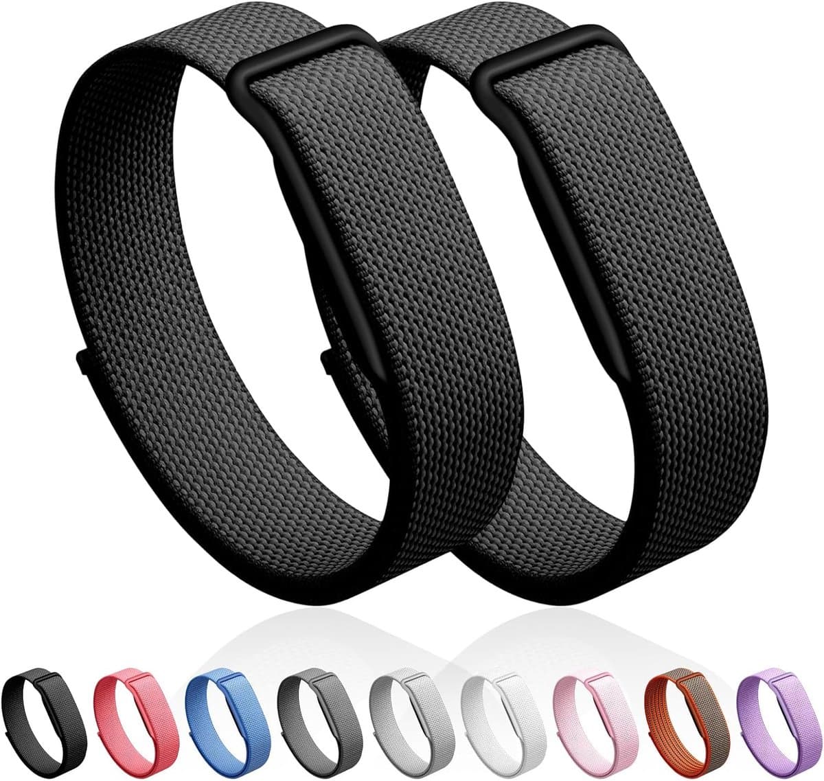 Nylon Band - Fitness Tracker - Dagelijks Gebruik - Ademend Materiaal - 30 cm - Zwart