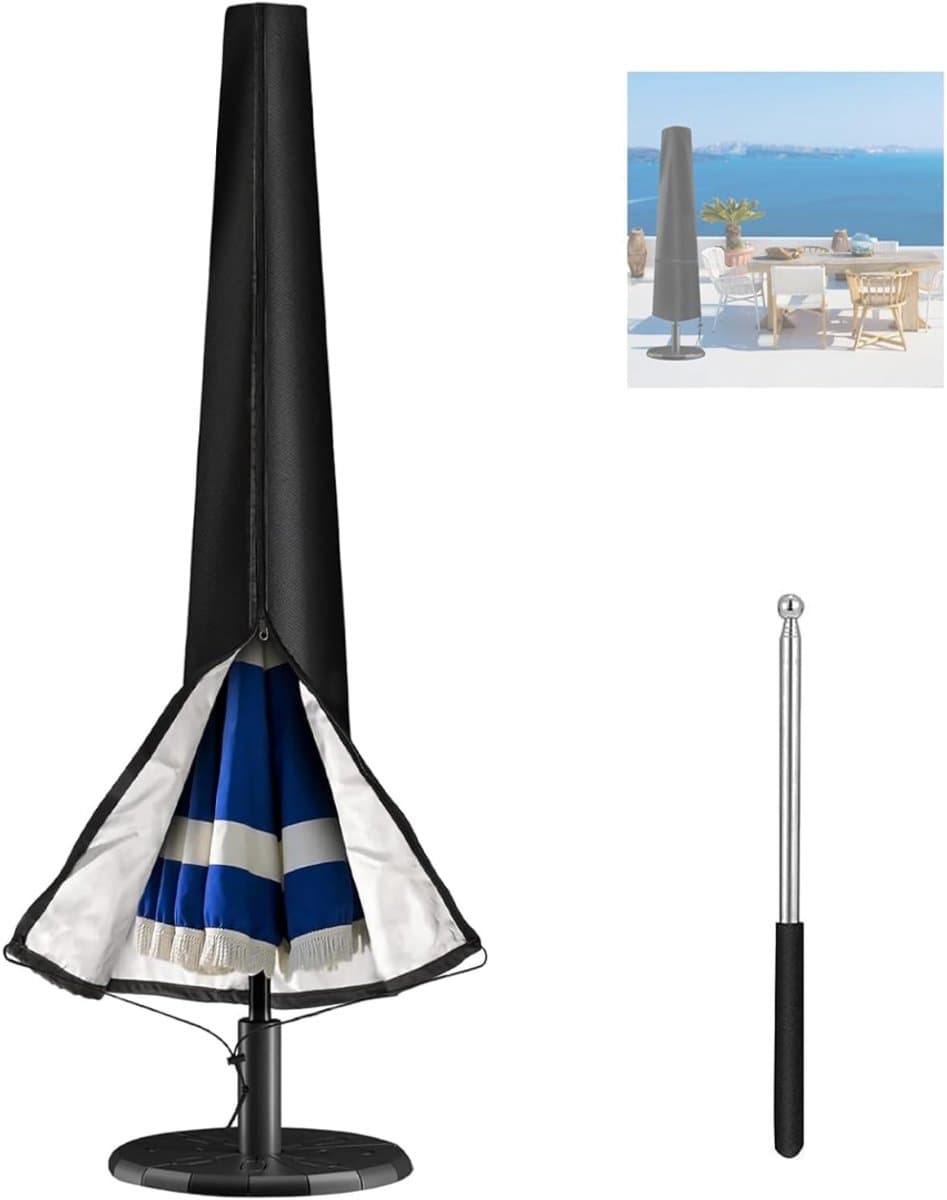 QORA® Parasolhoes Staande Parasol - Parasolhoes - Parasol Hoes - Zwart - 30cm x 50cm x 30cm