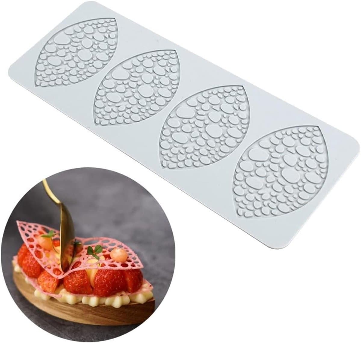 Lace Mallen voor Taartdecoratie - 3D Blad Silicoon Mallen voor Bakken, Fondant en Suikerwerk met Bijenpatroon