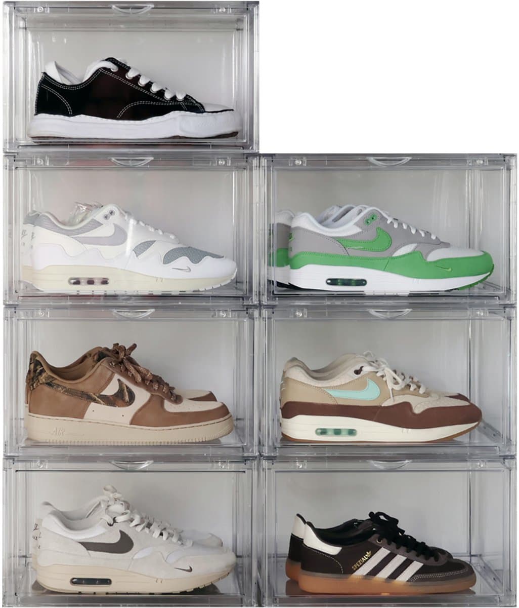 Sneakerstack® Sneakerbox Transparant – 7 stuks - Stapelbare Schoenenbox – Past tot schoenmaat 48 – Premium Opbergbox