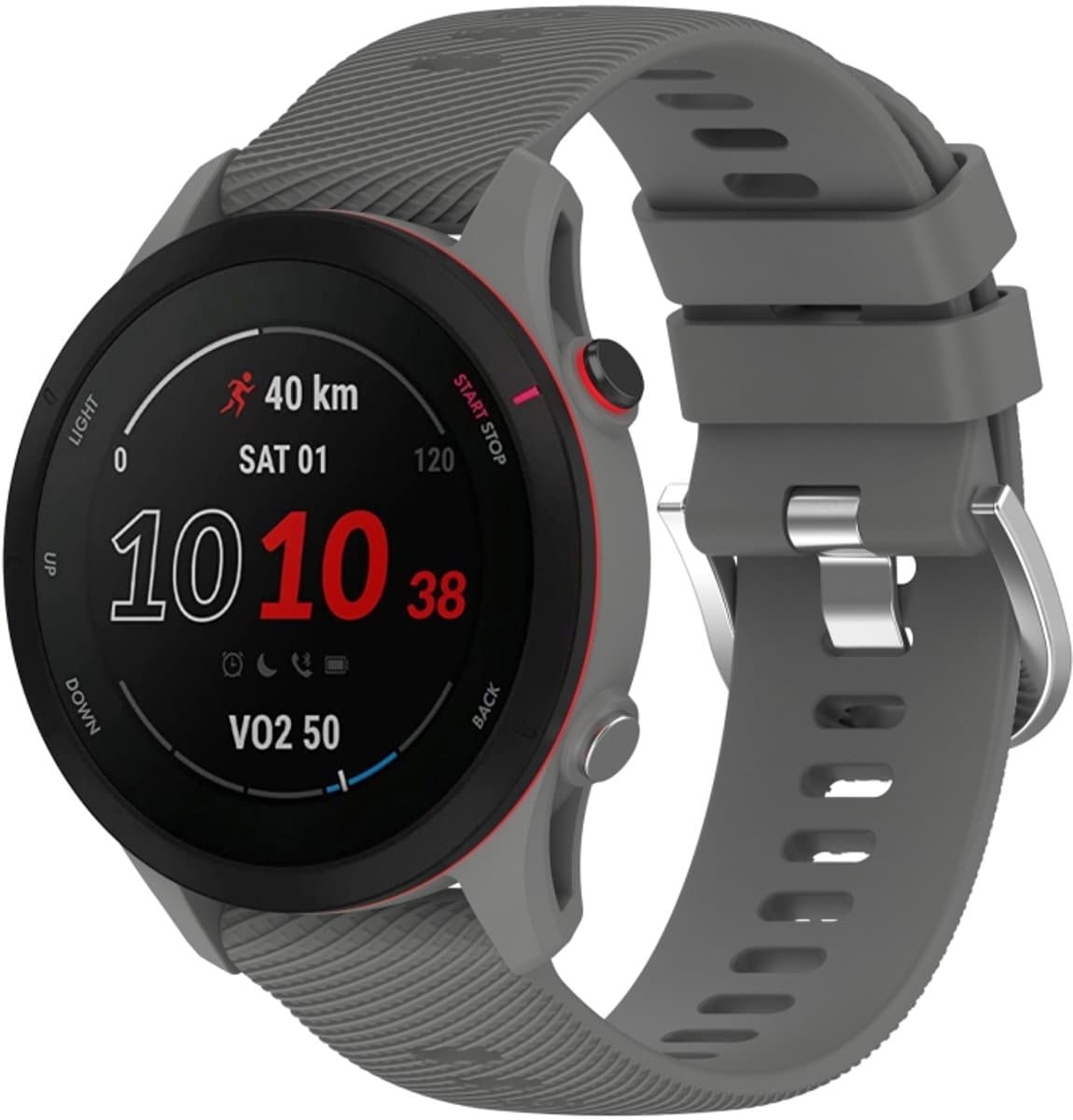 Voor Samsung Galaxy Watch 5 Pro 45 mm 20 mm effen kleur zachte siliconen horlogeband (donkergrijs)