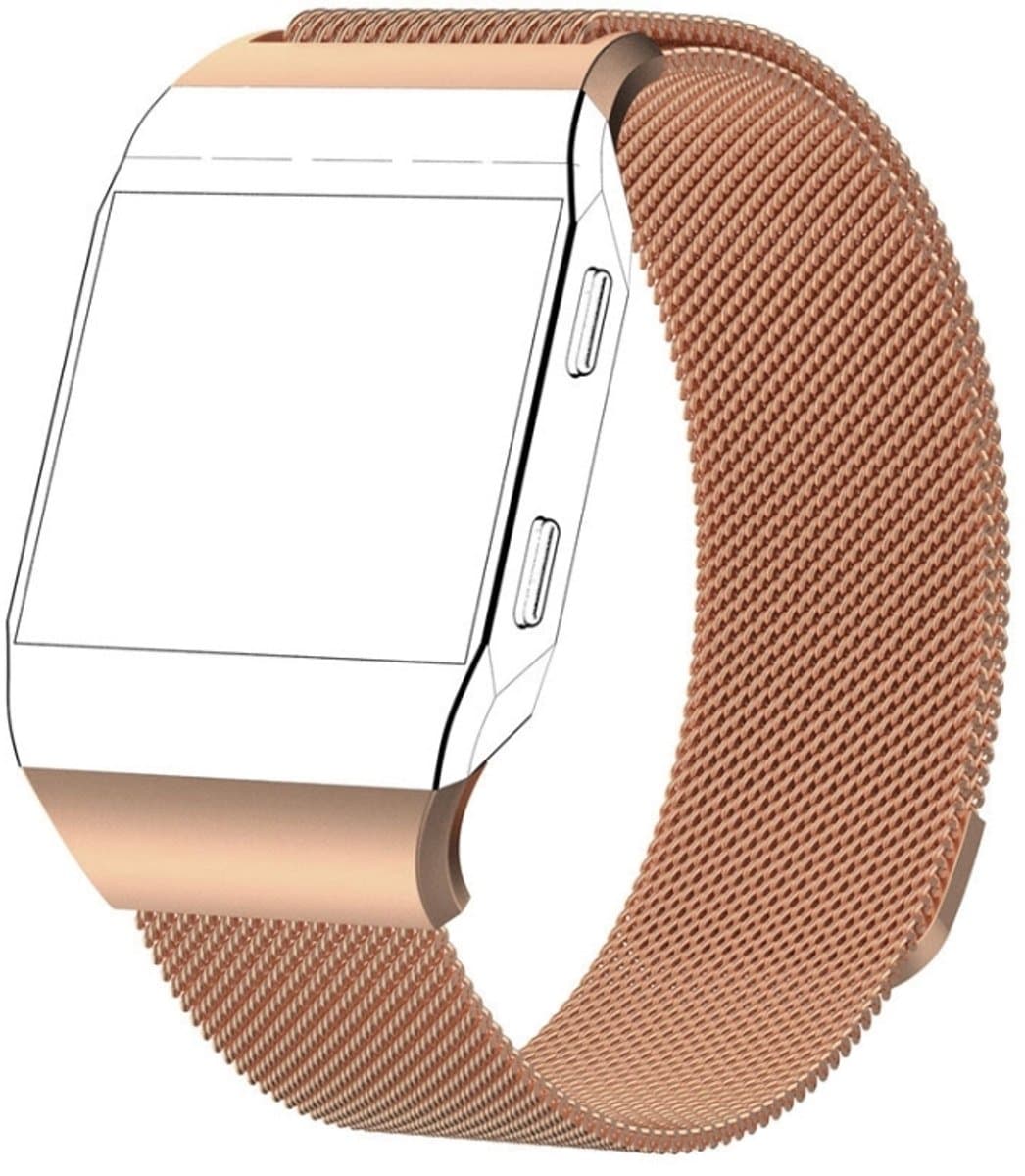 Voor FITBIT Ionic Milanese horlogeband MAAT: 20,6X2,2 cm (roségoud)