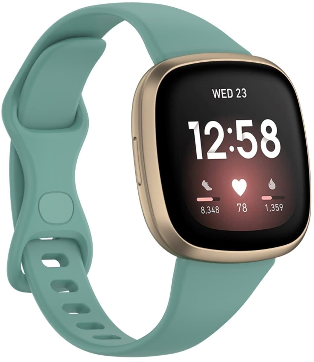 Voor Fitbit Versa 4 / Versa 3 / Sense Universal TPU Watch Band, Size: S (Pine Needle Green)