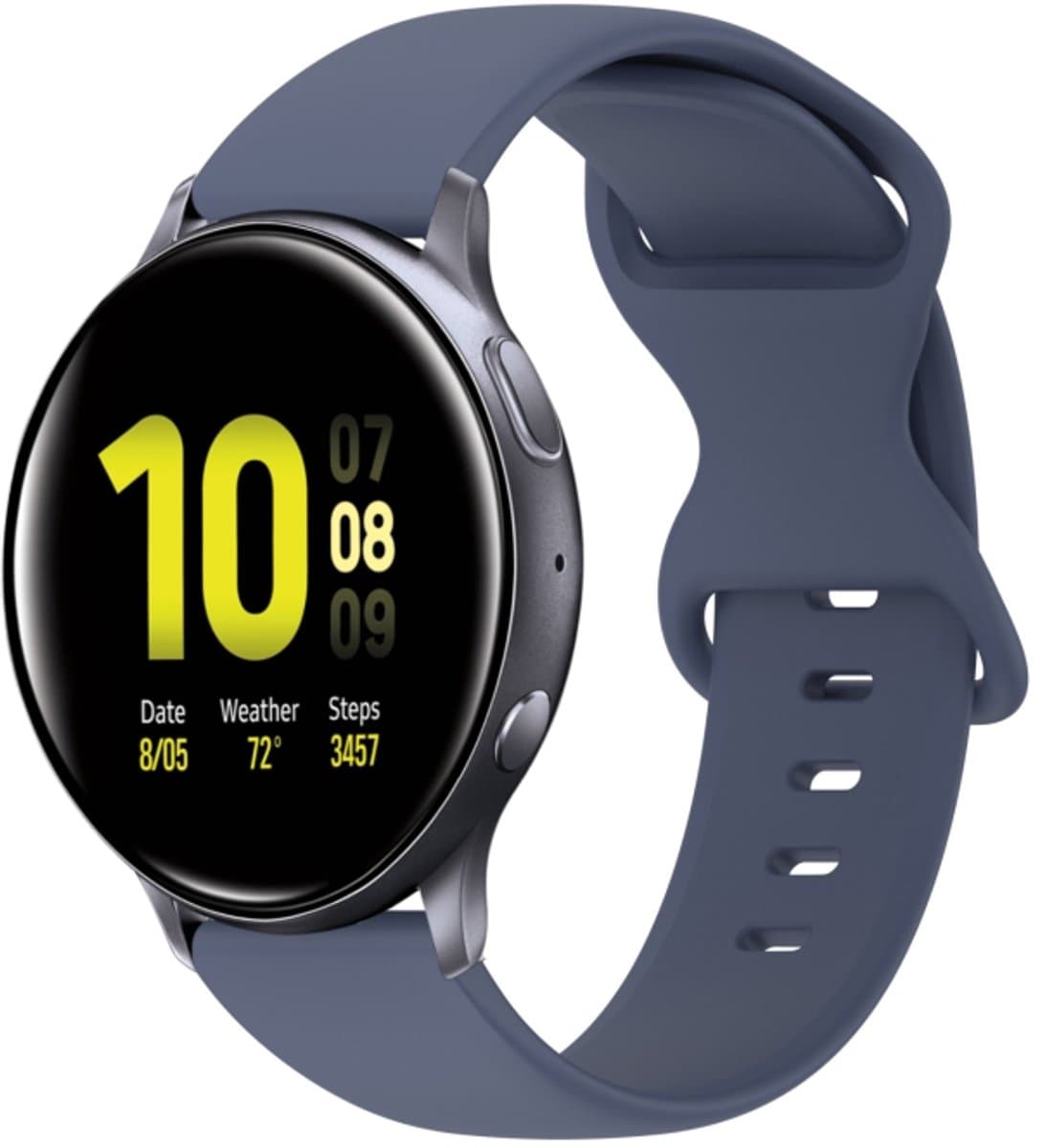 Voor Samsung Galaxy Watch Active 2 20 mm vlindergesp Effen kleur siliconen horlogeband (blauwgrijs)