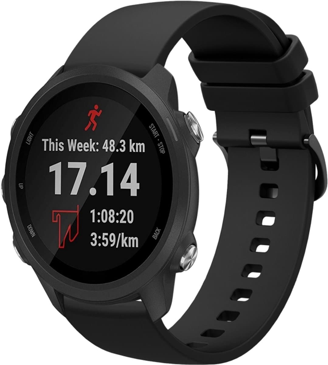 Voor Garmin Forerunner 245 20mm effen kleur zachte siliconen horlogeband (zwart)