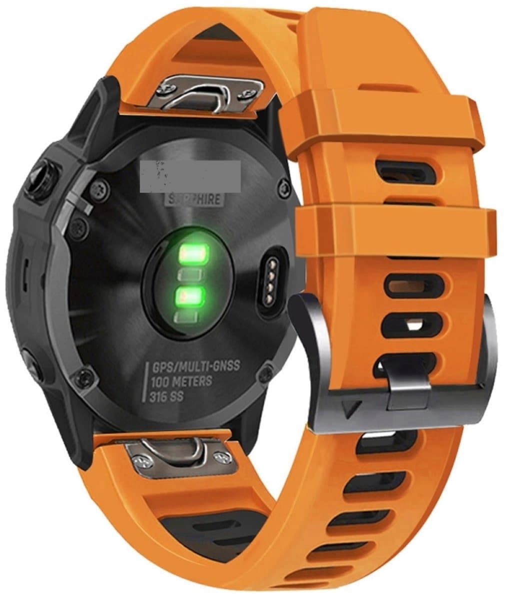 Voor Garmin Approach S62 22mm Silicone Sports Two-Color Watch Band (Orange+Black)