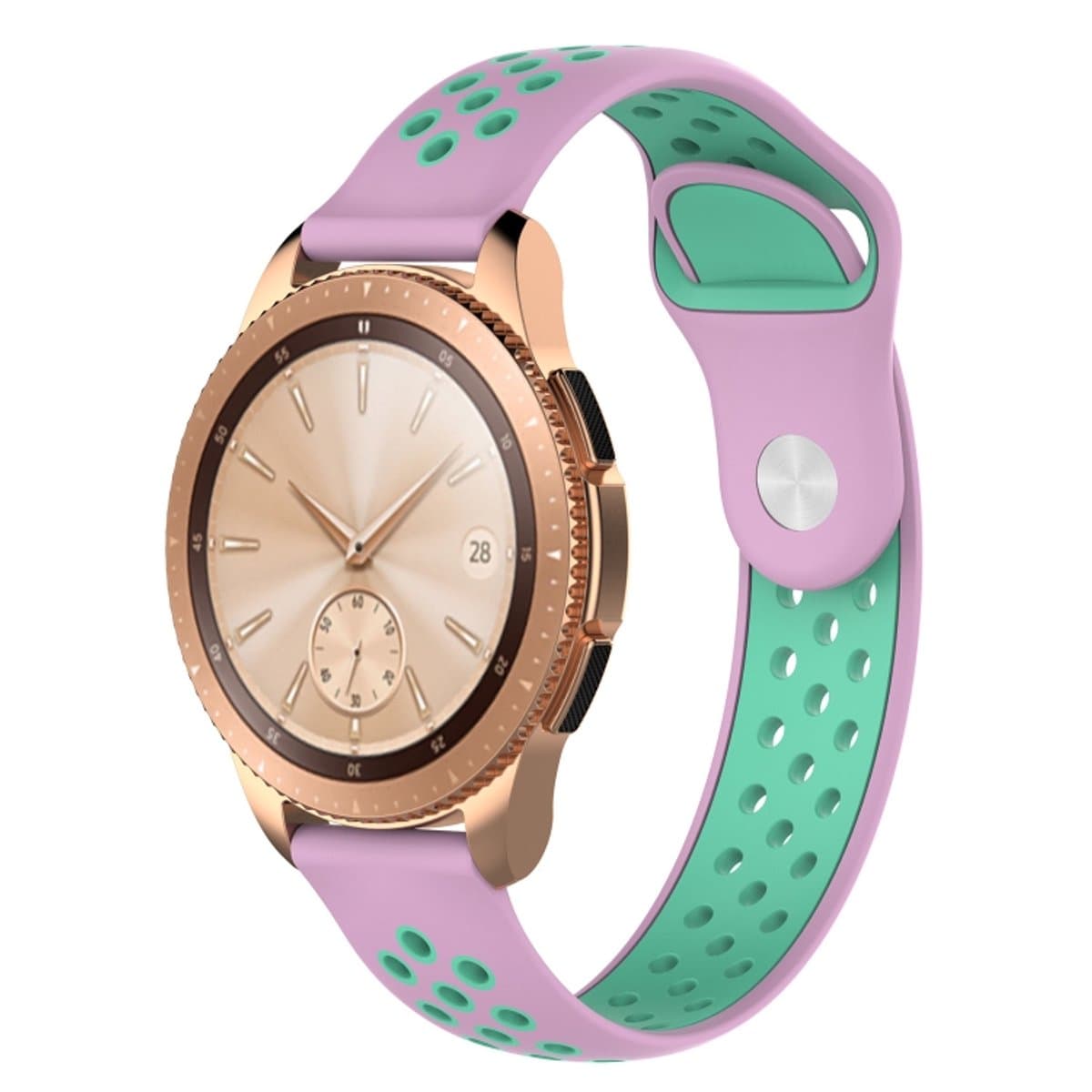 Dubbele kleur polsband horlogeband voor Galaxy Watch 42 mm (roze)