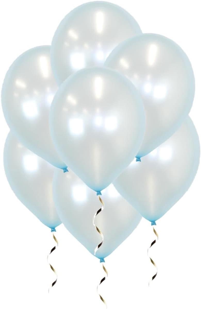 Helium Ballonnen - Feest Ballonnen Baby Blauw - Gender Reveal Versiering - Metallic Afwerking - 100 Stuks - Baby Blauw