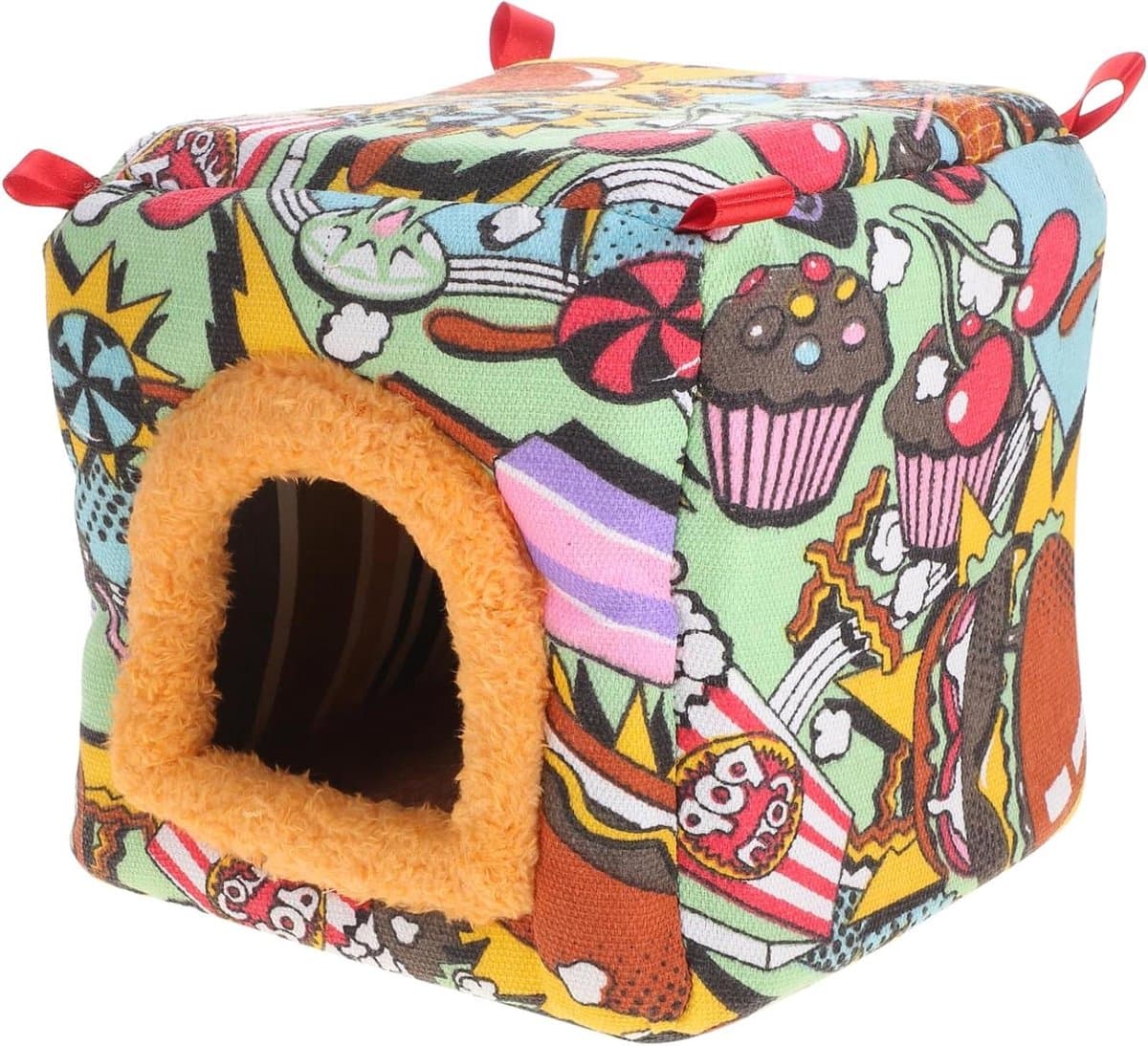 Vogel Nest - Huisdier Tent - Spelen en Rusten - Zacht Stof Materiaal - 20 x 20 cm - Kleurrijk
