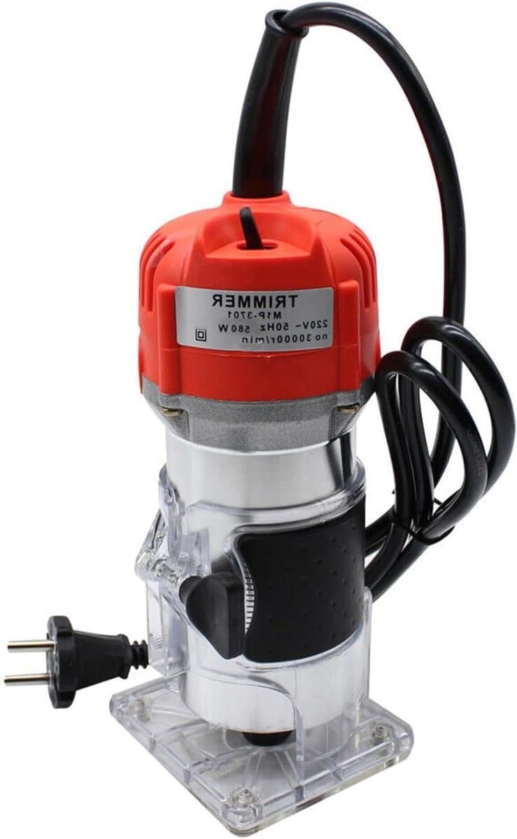 Elektrische Houtfrees - Bovenfrees Router - Houtbewerking Precisie - Volledig Koperen Motor - 30000 RPM - Zilver