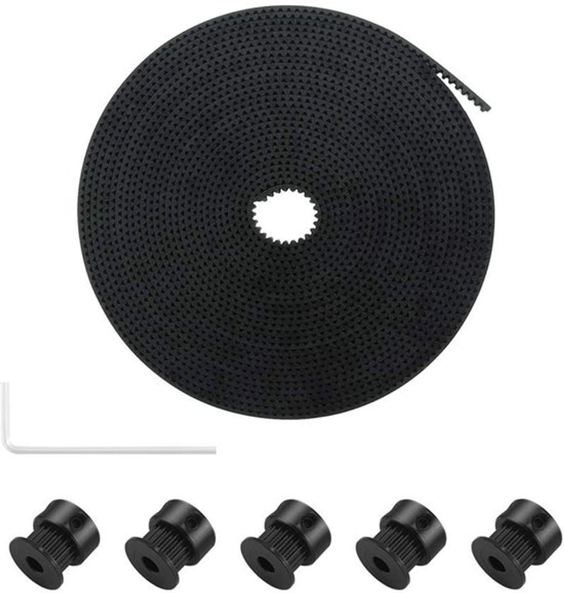 GT2 Riemen 10mm Breedte - 5M Lengte - 5 Stuks - Tandriemsysteem - Eenvoudige Installatie - Geschikt voor 3D-printers - Tandriem