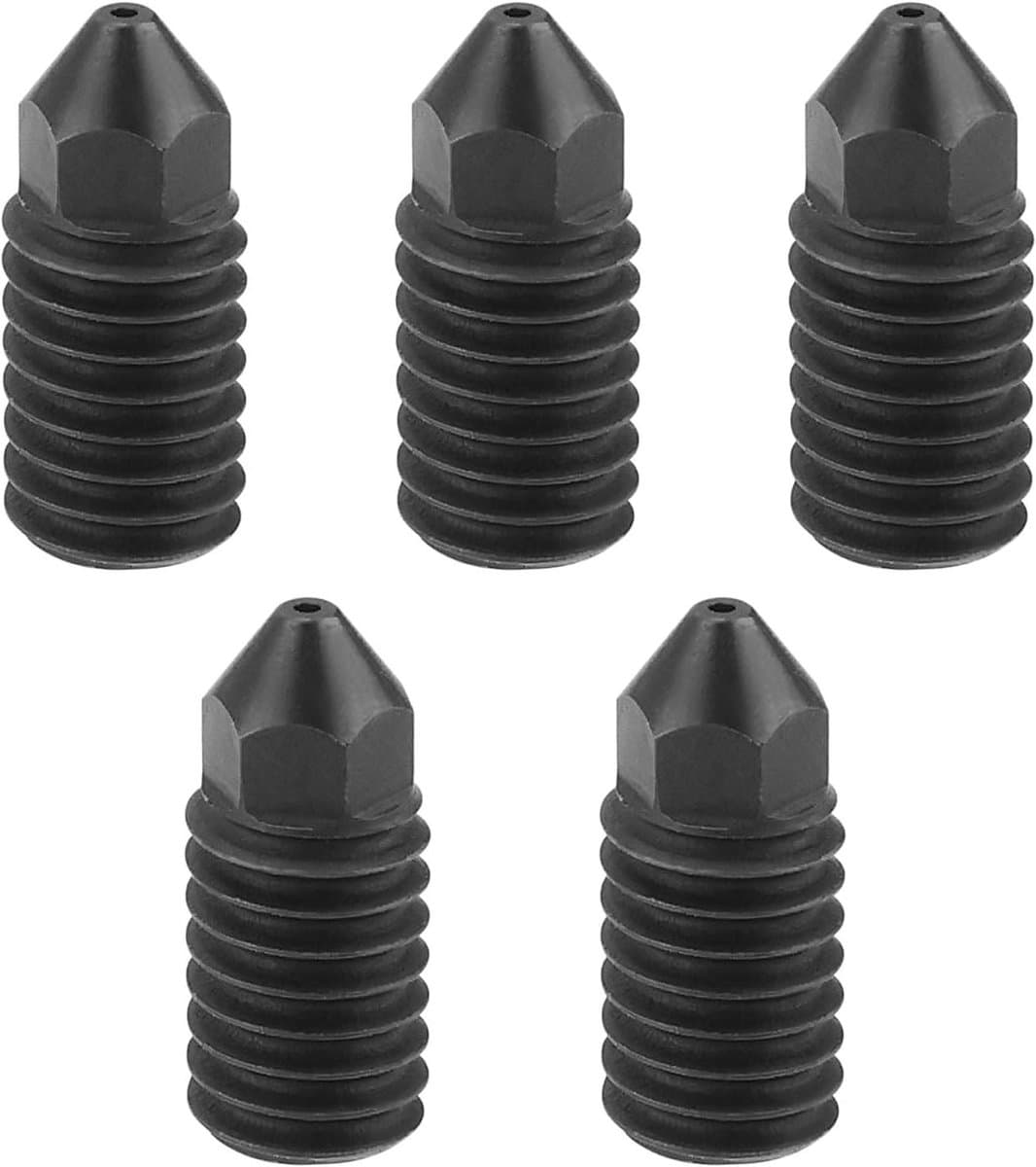3D-printer sproeiers - Extruder mondstukken - Precisie printen - Gehard staal - 5 stuks 0.4 mm - Zwart