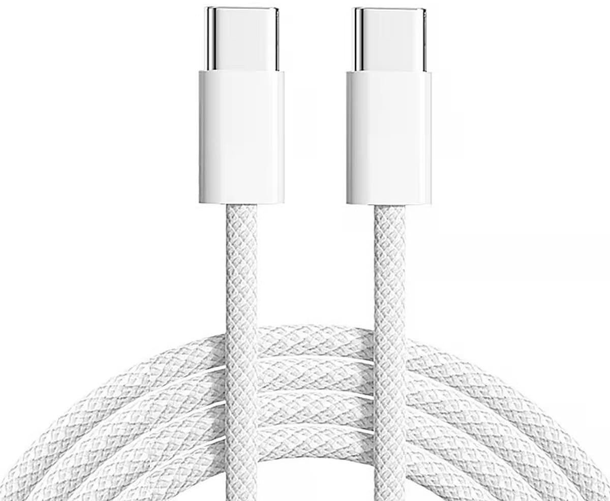 NEOVO USB-C Kabel 240W 1M - 2 Stuks - Gevlochten Snellaadkabel voor iPhone 15/ 16/ 17 , Samsung Galaxy, MacBook, iPad & USB-C Apparaten - Sterk en Duurzaam