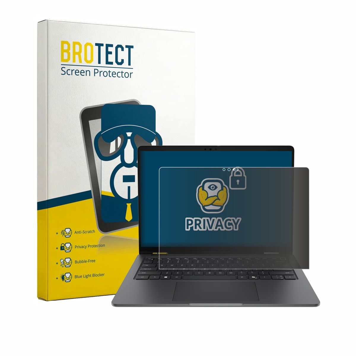 BROTECT - privacy screenprotector voor Dell Pro 7 Series 13 2-in-1 P703260 - Folie Beschermfolie Blauwlichtfilter