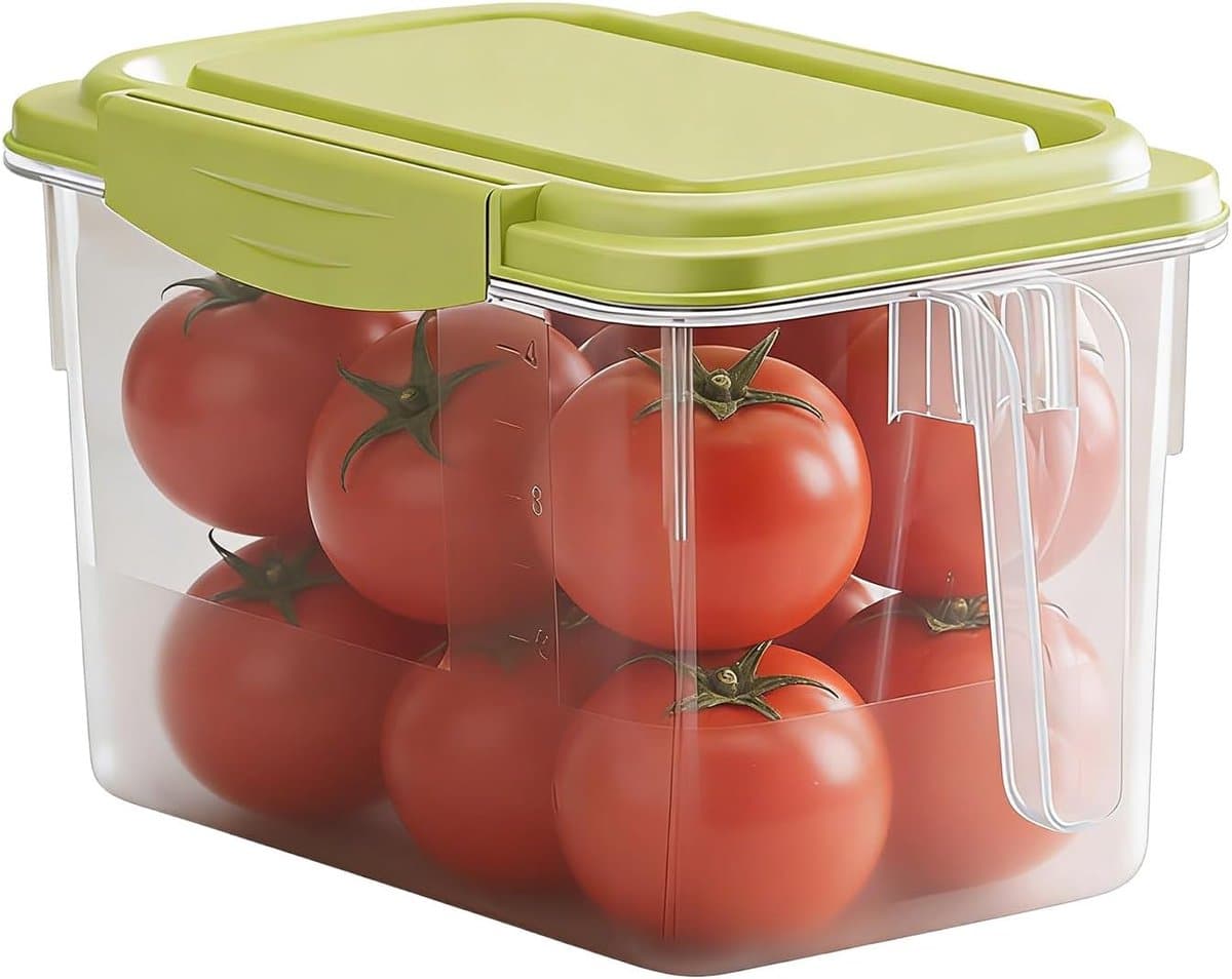 Koelkast opbergdozen - Voedsel organizer - Maaltijd voorbereiding - Stapelbaar ontwerp - 45 liter - Groen