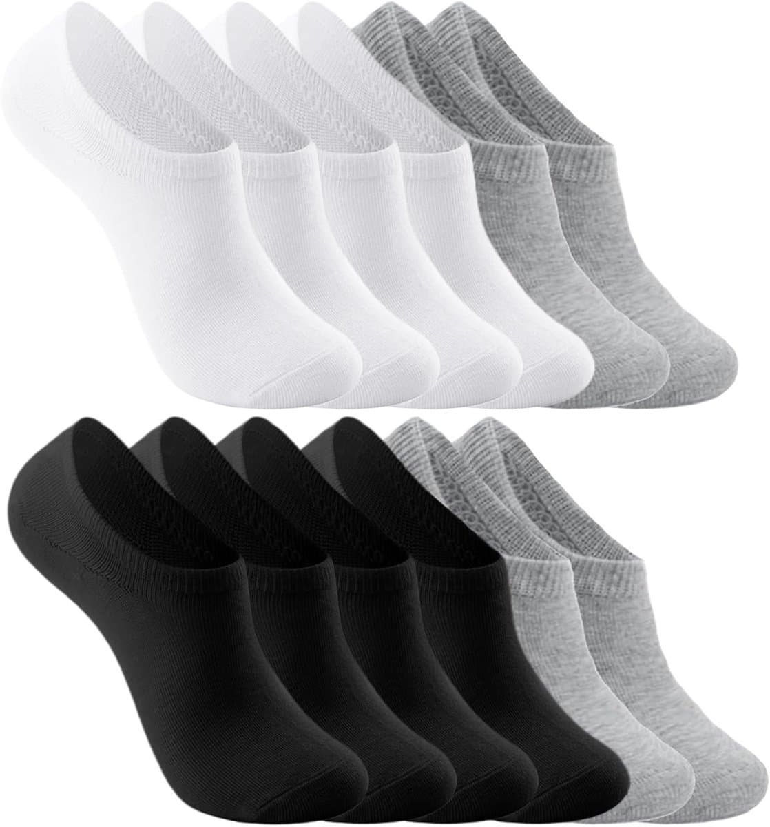 No-Show Sokken voor Dames en Heren, Antislip met Siliconen Strips, Onzichtbare Katoenen Ankelsokken voor Loafers en Sneakers, Comfortabele en Ademend Design
