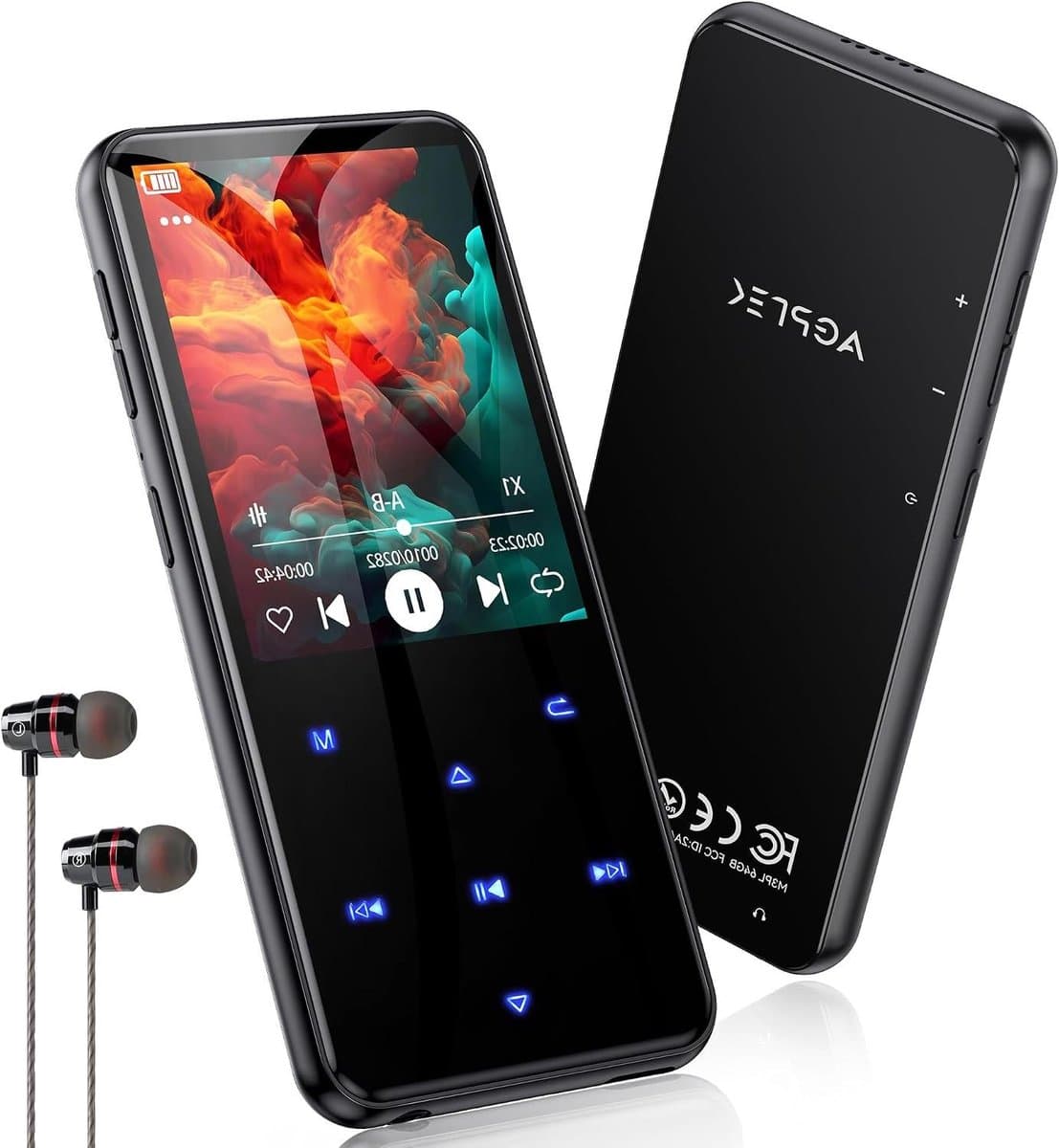 Draagbare Muziekspeler - MP3 Speler - Sport en Reizen - Ingebouwde Luidspreker - 64GB Geheugen - Zwart