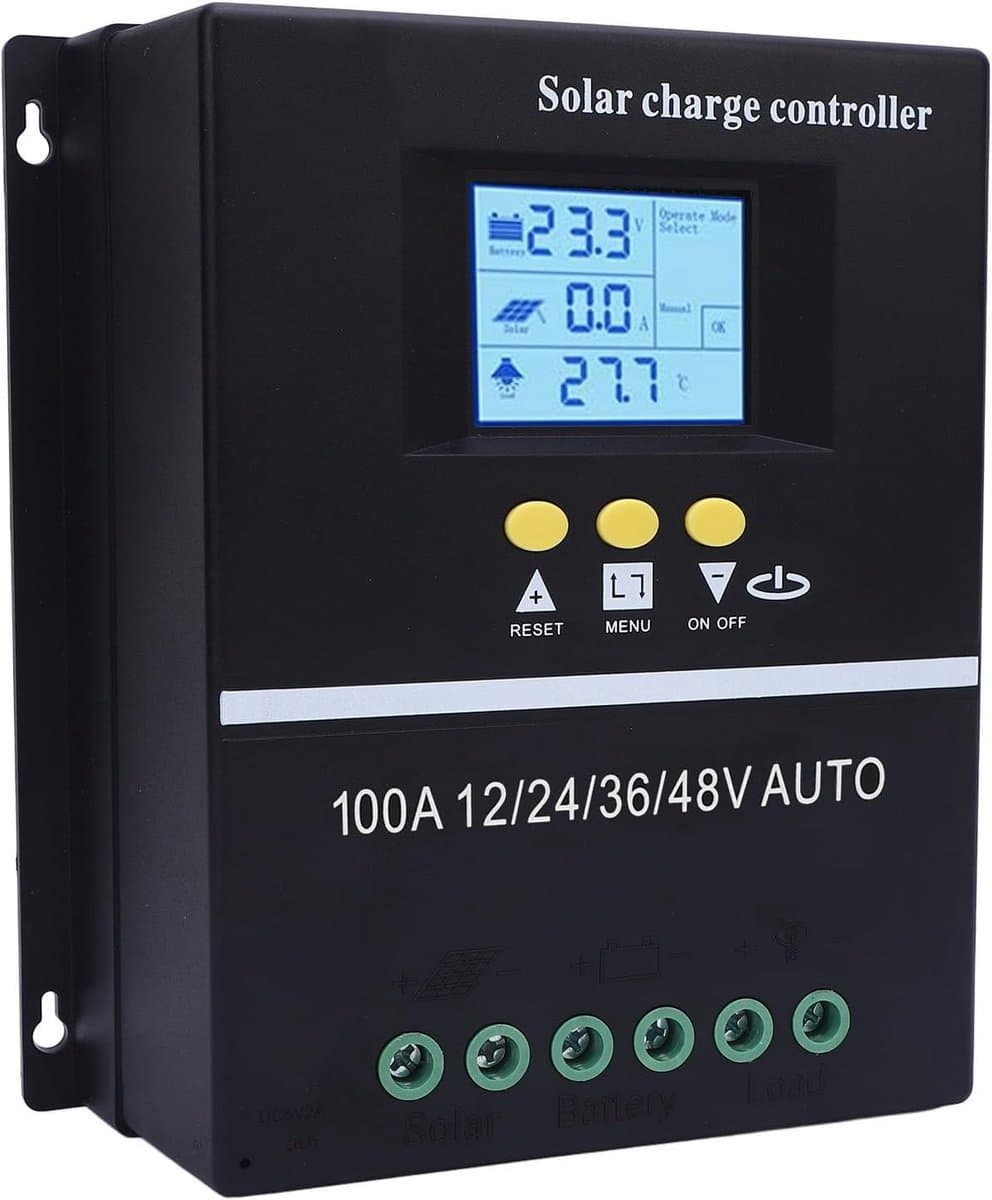 Zonne Laadregelaar - MPPT Controller - Energie Opladen - Geavanceerde MPPT Technologie - 100A Stroom - Zwart