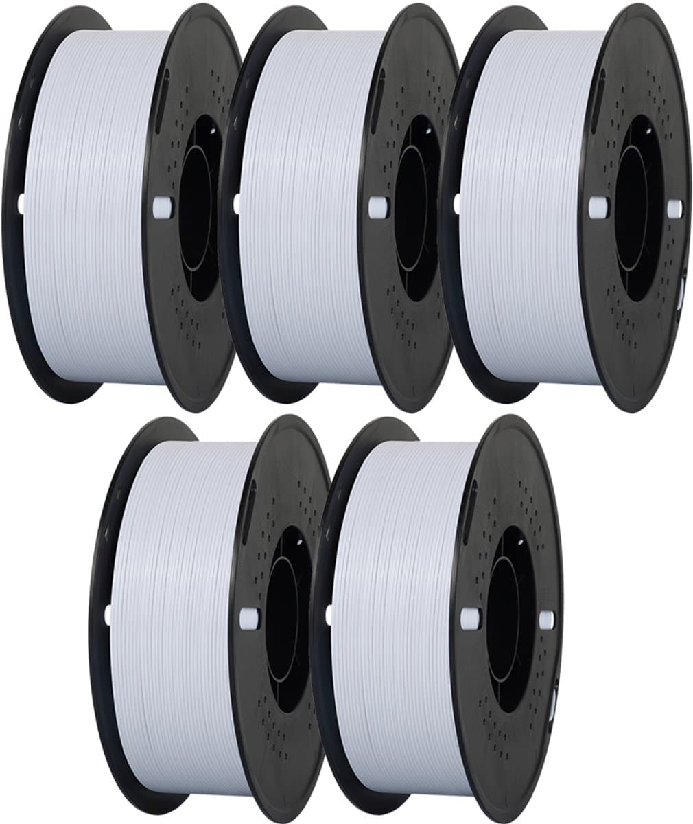 KINGROON PETG Filament 1,75 mm 5 kg Wit – 3D Printer Filament voor FDM/FFF 3D-Printers – Hoge Sterkte, Nauwkeurig en Eenvoudig te Printen